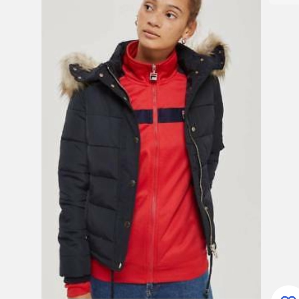 NWOT TOPSHOP Bomber Jacket with faux fur NEW